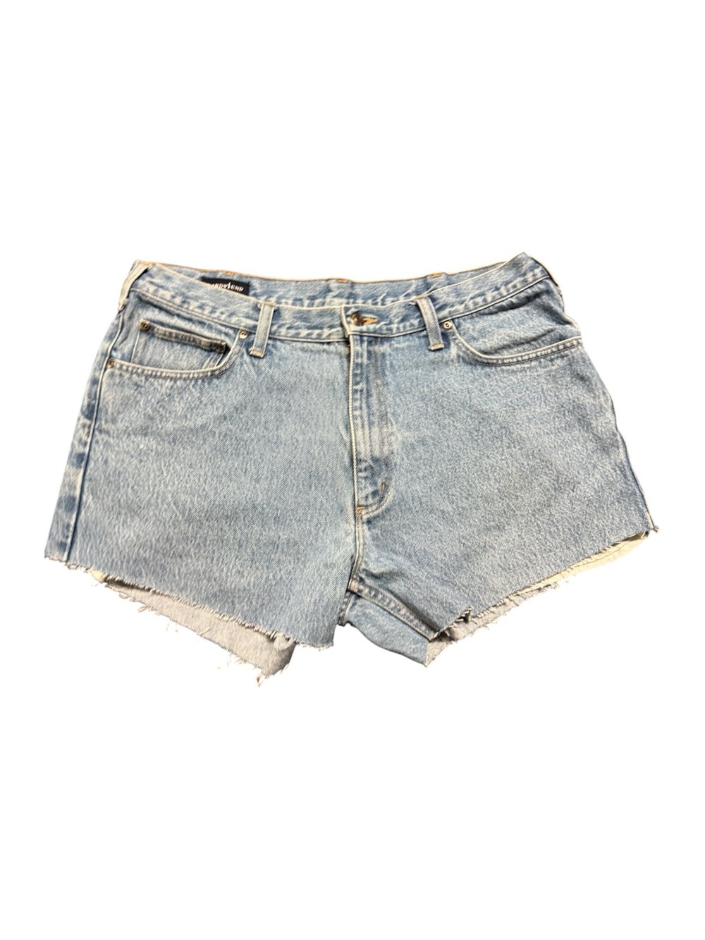 Lands’ End Women’s Size 36 Light Wash Denim Cutoff Shorts Raw Hem High Rise